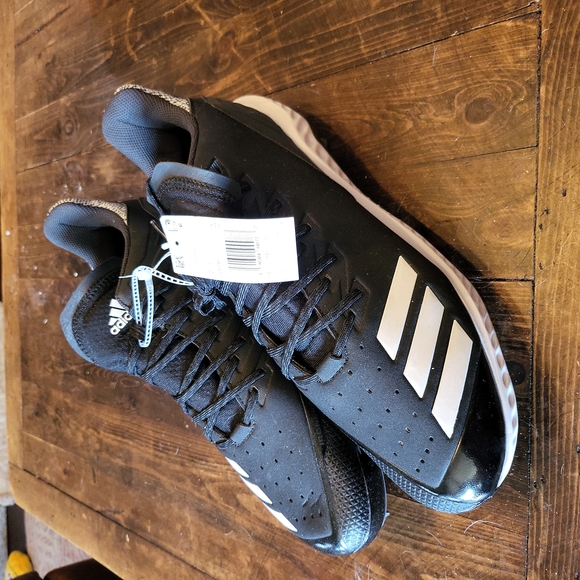 Adidas Icon Bounce Mens Metal Baseball Cleats CG5241 Black White Size 14.5 New - Picture 1 of 3